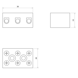 Domino céramique 3 pôles 5248710 Vulcanic Plan