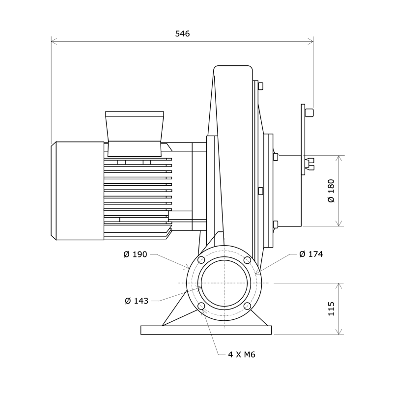 Centrifugal blower for hot air generators - Max air flow 2100 m3/h ...