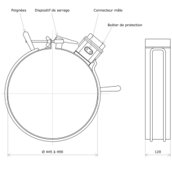 Ceinture chauffante métallique sans régulation Vulcanic PlanDia445