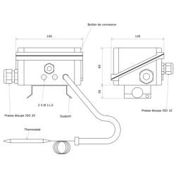 Thermostat sous boitier plage 30 à 110 °C 901411 Vulcanic Plan