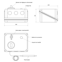 Thermostat sous boitier 9014 Vulcanic Plan