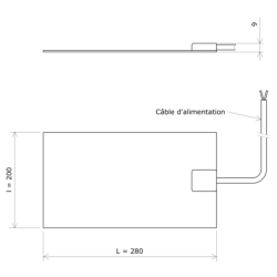 Tissu chauffant silicone rectangulaire 200x280 Vulcanic Plan