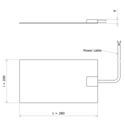 Rectangular silicone heating panels 200x280 Vulcanic Draw