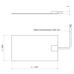 Tissu chauffant silicone rectangulaire 304x497 Vulcanic Plan