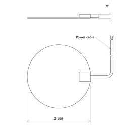 Circular silicone heating panels Ø 100 Vulcanic Draw