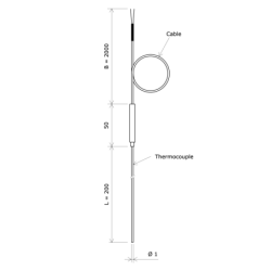 Thermocouples J with cable 3108011 Vulcanic Draw