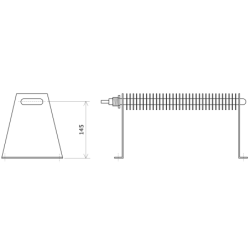 Supports de résistance à ailettes rectangulaires 40x80 Vulcanic Plan2