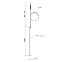 Thermocouple J sortie câble 3106606 Vulcanic Plan