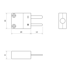 Miniature male plug for thermocouple J 3110008 Vulcanic Draw