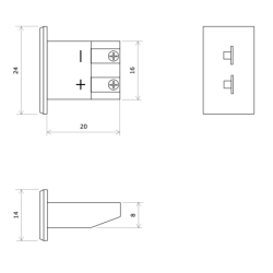 Embase femelle miniature pour thermocouple K 3110011 Vulcanic Plan