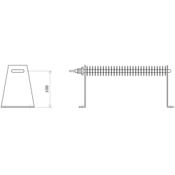 Supports de résistance à ailettes rectangulaires 25x50 Vulcanic Plan2