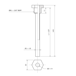 Pockets Ø 9,5 for sensors and thermostats 901410 Vulcanic Draw