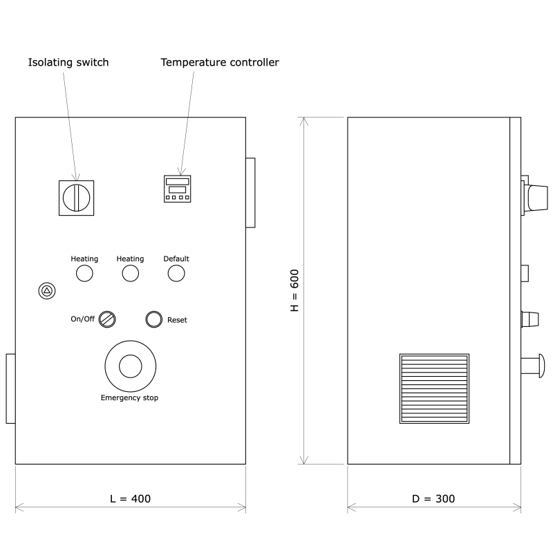Control unit PID - 8,6 kW maxi/400 V 3P - Pt100 sensor input - 1 Output ...