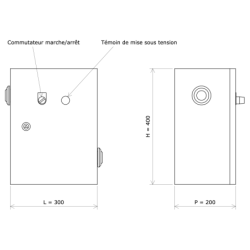 Coffret d'alimentation et de régulation par thermostat 18kW Vulcanic Plan