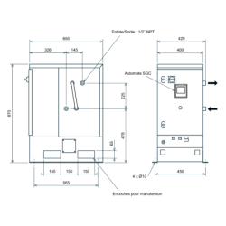 Vaporiseur de CO2-2 Blocs-SGC-Vulcanic-Plan