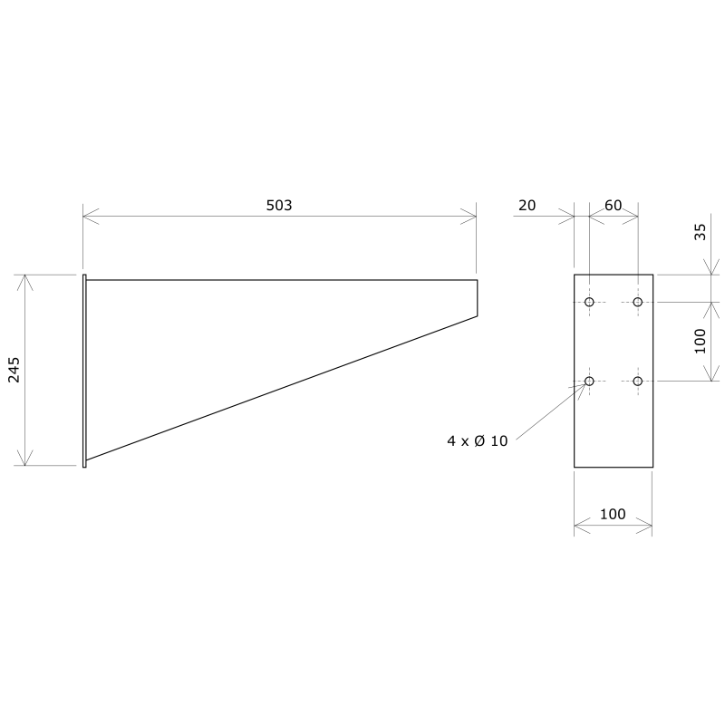 Brackets for insulated Vulcanic DN50 DN80 fluid heaters Draw