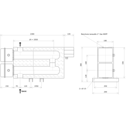 Réchauffeur de liquide DN80 2 corps calorifugés Vulcanic PlanLN2050B0