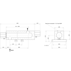 Réchauffeur de liquide DN50 1 corps calorifugé Vulcanic PlanLN460B0