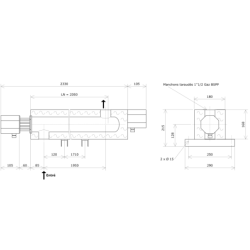 Réchauffeur de liquide DN50 1 corps calorifugé Vulcanic PlanLN2050B60