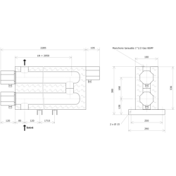 Réchauffeur de liquide DN50 2 corps calorifugés Vulcanic PlanLN2050B0