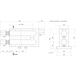 Réchauffeur de liquide DN50 2 corps calorifugés Vulcanic PlanLN900B60