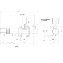 Réchauffeur de liquide DN80 1 corps non calorifugé Vulcanic PlanLN460B60