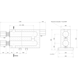 Réchauffeur de liquide DN80 2 corps calorifugés Vulcanic PlanLN900B60