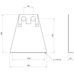 Supports de résistance à ailettes rectangulaires 40x80 Vulcanic Plan1