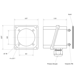 Boitier aluminium pour résistance sur barillets 961901 Vulcanic Plan