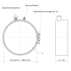 Collier chauffant mica diamètre 190 Vulcanic Plan