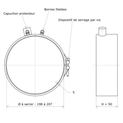 Collier chauffant mica diamètre 200 Vulcanic Plan