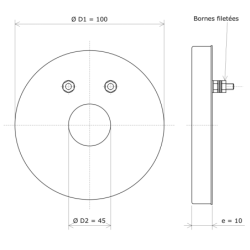 Résistance plate chauffante circulaire blindée Ø100 400W 230V Vulcanic Plan