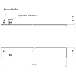 Résistance plate chauffante mica blindée Vulcanic PlanL500