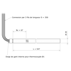 Résistance monotubulaire Vulstar grande longueur Ø20x547 Vulcanic Plan