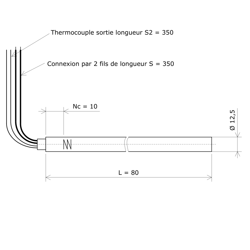 Résistance monotubulaire Vulstar haute charge Ø12,5x80 TC Vulcanic Plan