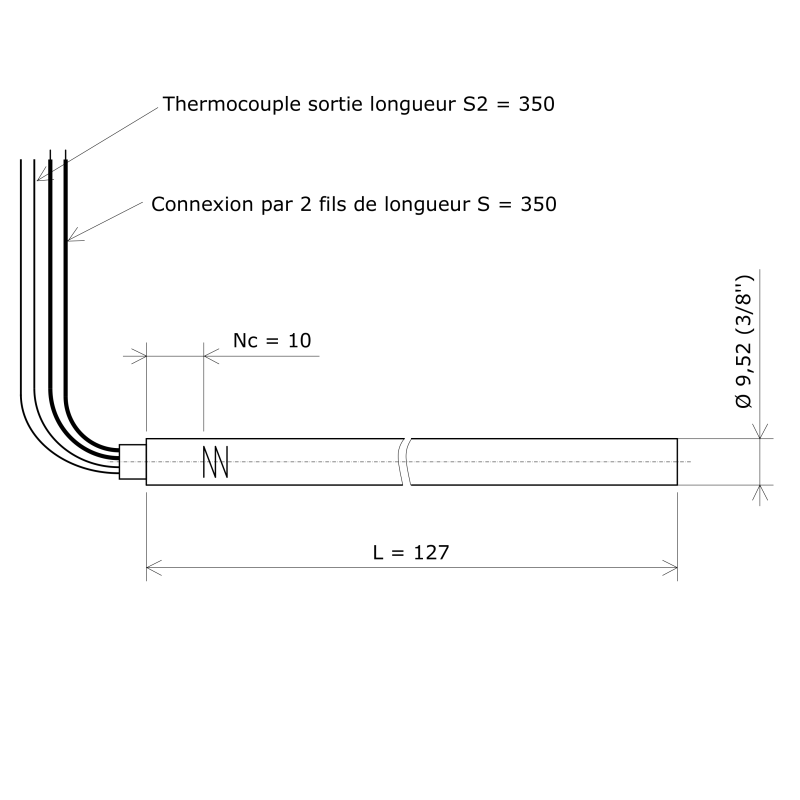 Résistance monotubulaire Vulstar haute charge Ø9,52x127 TC Vulcanic Plan