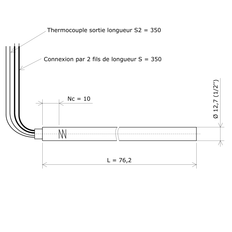 Résistance monotubulaire Vulstar haute charge Ø12,7x76 TC Vulcanic Plan