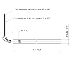 Single tube heater Ø 3/8''...