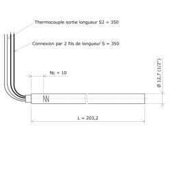 Single tube heater Ø 1/2''...