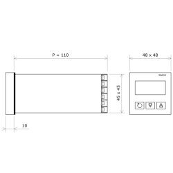 Vulcanic 48x48 On/Off temperature controller 30633 Draw