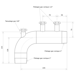 Manchette DN80 nue pour réchauffeur Vulcanic Plan