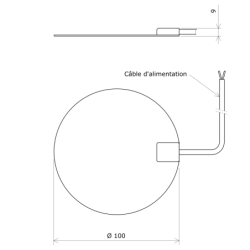 Tissu chauffant silicone circulaire Ø 100 Vulcanic Plan