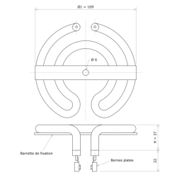 Plaque de réchaud 500W 230V 450101 Vulcanic Plan