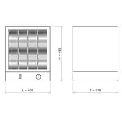 Vulcanic industrial fan heater with thermostat 604618 Draw