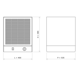Vulcanic industrial fan heater with thermostat 604612 Draw