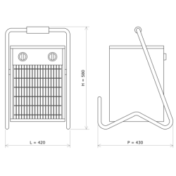 Vulcanic portable industrial fan heater 612135 Draw