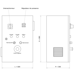 Coffret d'alimentation et de régulation PID 600x800x300 Vulcanic Plan