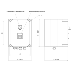 Coffret d'alimentation et de régulation 210x254x215 Vulcanic Plan