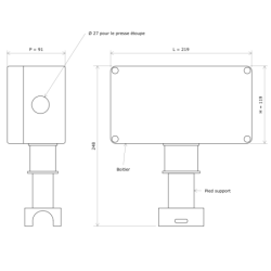 Boitier d'alimentation ATEX pour 3 câbles chauffants 2617192 Vulcanic Plan