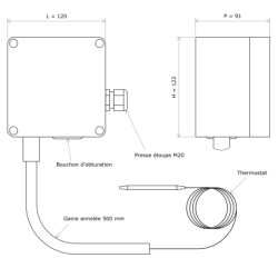 Boitier de régulation par thermostat CABD pour câbles chauffants Vulcanic Plan